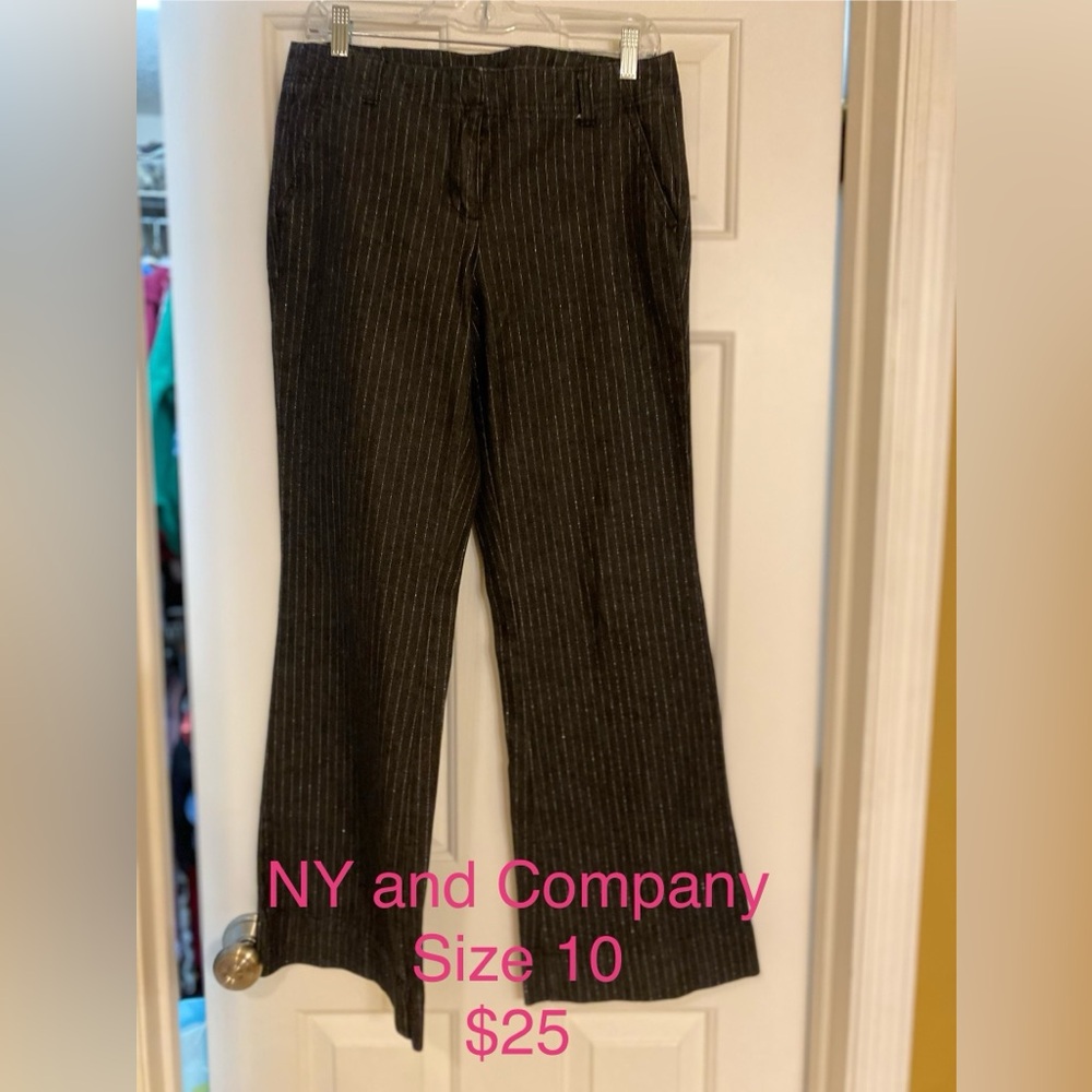 New York & Company Black Pinstripe Pants